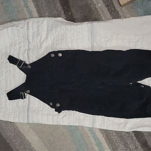 Black corduroy overalls